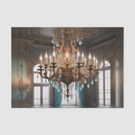 Rokoko French Chandelier Decoupage 1 Seidenpapier