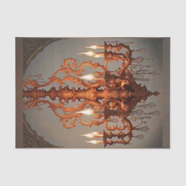 Rokoko French Chandelier Decoupage 5 Seidenpapier (Vorderseite)