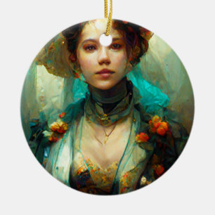 Rokoko Future SciFi Fantasy Keramik Ornament