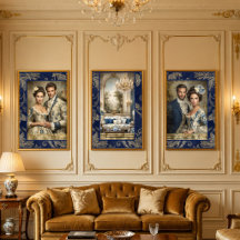 Rokoko-Glamour & Allure Blau Decoupage 1
