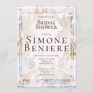 Rokoko Gold Filigree Bridal Dusche Einladung
