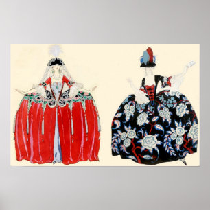 ROKOKO LADIES SCHÖNHEIT, MODERNES KOSTENDESIGNER POSTER