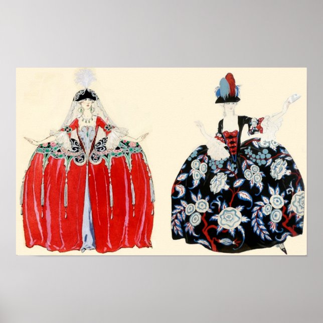 ROKOKO LADIES SCHÖNHEIT, MODERNES KOSTENDESIGNER POSTER (Vorne)