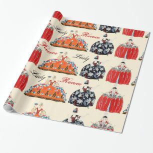 ROKOKO LADY ART DECO FASHION COSTUME DESIGNER GESCHENKPAPIER