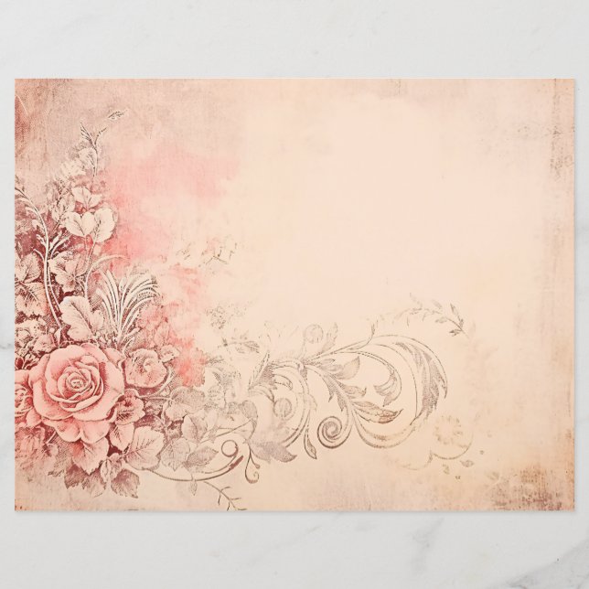 Rokoko Liebe Letter Scrapbook Paper (Vorderseite)