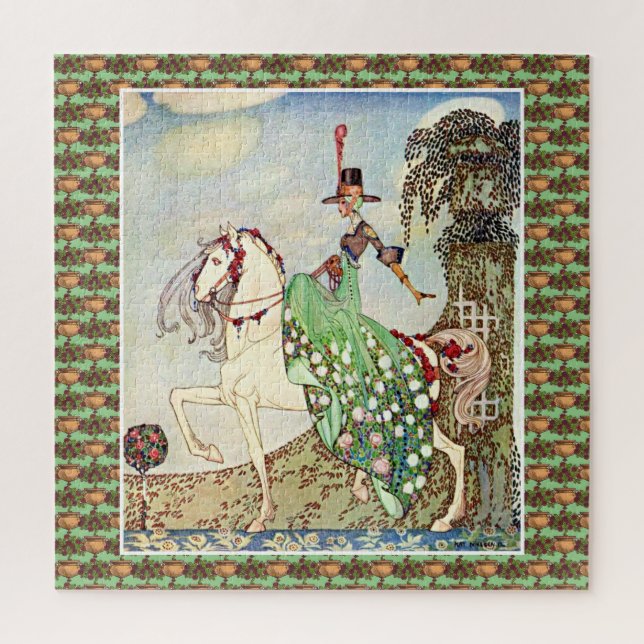Rokoko märchenhafte Prinzessin reiten Puzzle (Vertikal)
