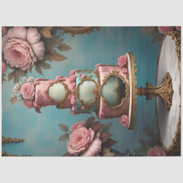 Rokoko Parisian Tiercake 3 Decoupage Paper Seidenpapier (Vorderseite)