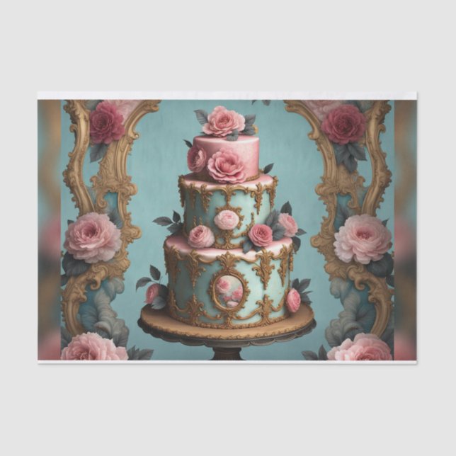 Rokoko Parisian Tiercake 7 Decoupage Paper Seidenpapier (Vorderseite)