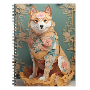 Rokoko Pastel Color Paper Shiba Inu Poster Notizblock