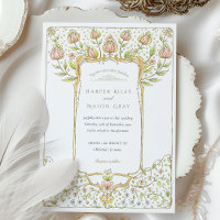 Rokoko Pink Bud Floral Nouveau Hochzeit
