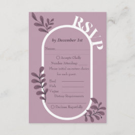 Rokoko Pink Simple Wedding RSVP Card Begleitkarte