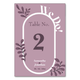 Rokoko Pink Simple Wedding Table Card Tischnummer