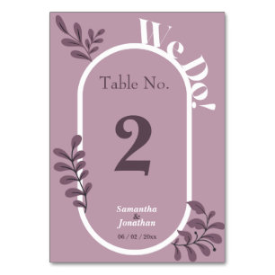 Rokoko Pink Simple Wedding Table Card Tischnummer