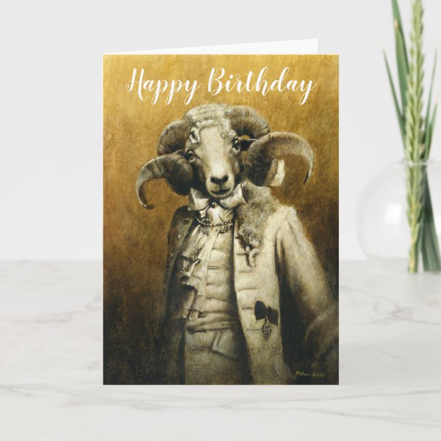 Rokoko Ram Birthday Card Karte (Vorderseite)