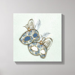 Rokoko Rich Muster-Design mit Masken Leinwanddruck