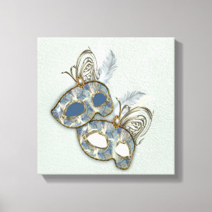 Rokoko Rich Muster-Design mit Masken Leinwanddruck