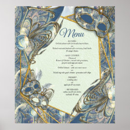 Rokoko Rich Muster-Design mit Masken Poster