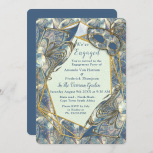 Rokoko Rich Romantic Gold Reliefs & Mask Einladung