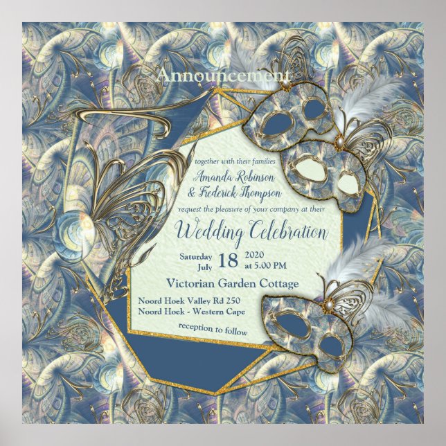 Rokoko Rich Romantic Gold Reliefs & Mask Poster (Vorne)