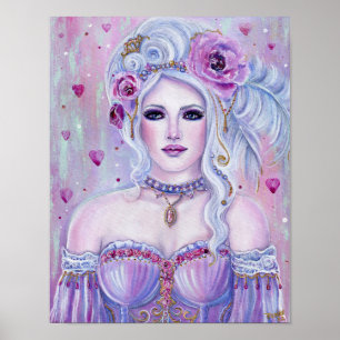 Rokoko Valentine Fantasy Art von Renee Lavoie Poster