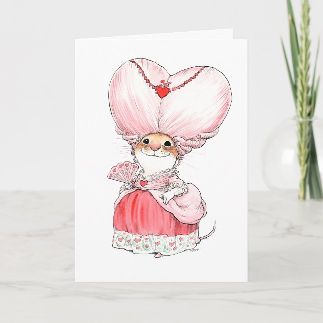 Rokoko Valentine Mouse Card Karte (Vorderseite)