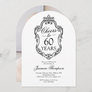 Rokoko Vintages Foto 60. Geburtstagsparty Einladung