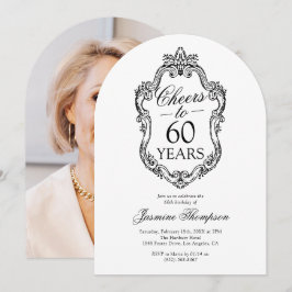 Rokoko Vintages Foto 60. Geburtstagsparty Einladung