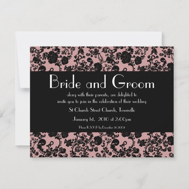 Rokoko Wedding, 4.25 "x5.5" Einladung (Vorderseite)
