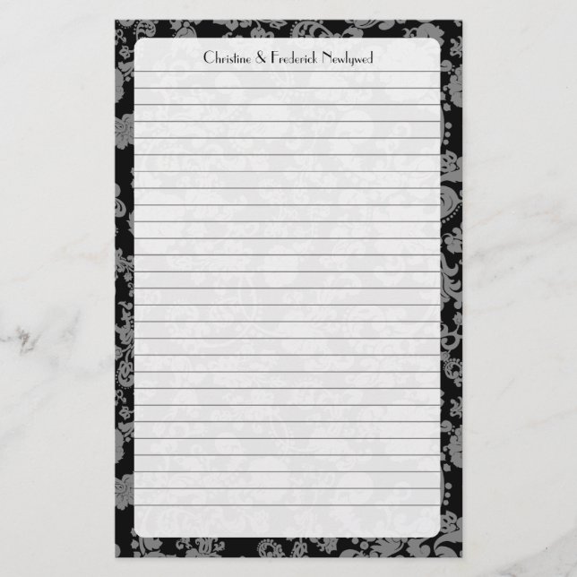 Rokoko Wedding, Schreibwaren Briefpapier (Vorderseite)