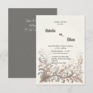 Rokoko Zierblumen Hochzeit Einladung