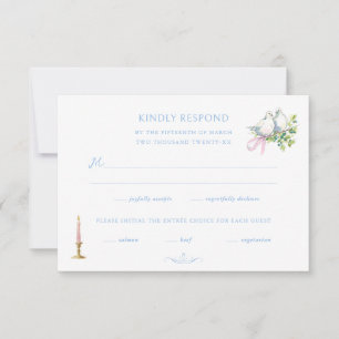 Rokokoschloss Handbemalte Hochzeit RSVP Karte