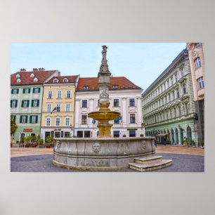 Roland Fountain, Altstadt, Bratislava, Slowakei Poster