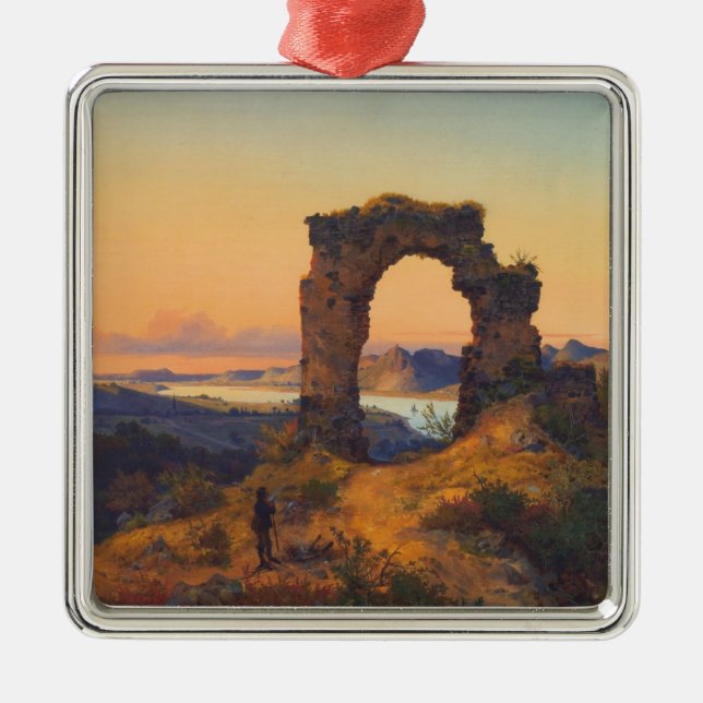 Roland's Arch (von Andreas Achenbach) Ornament Aus Metall (Vorne)
