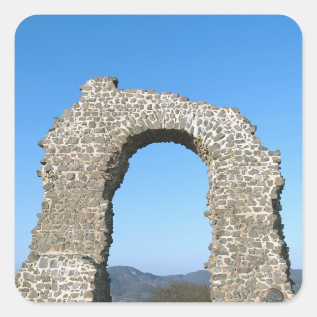 Rolandsbogen Quadratischer Aufkleber (Vorderseite)