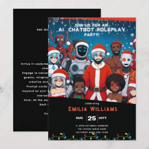 Roleplay Party Anime Robot Weihnachten Einladung