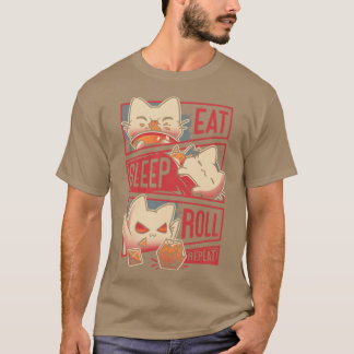 Roleplayer Routine Kitten Dice Roll T-Shirt