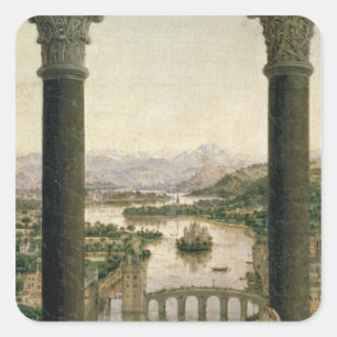 Rolin Madonna, c.1435 Quadratischer Aufkleber