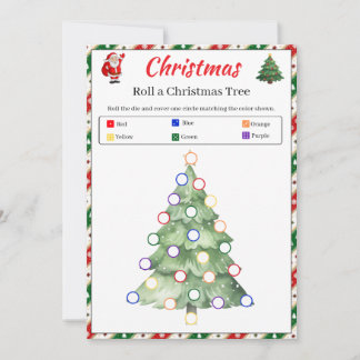 Roll a Christmas Tree Spiel | Weihnachts-Würfelspi Einladung