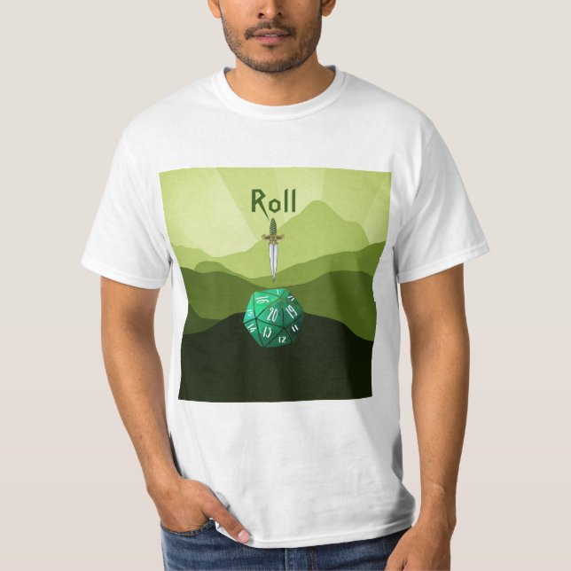 Roll, D20 Dagger T-Shirt (Vorderseite)