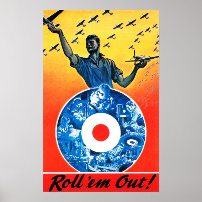 Roll 'em Out Royal Canadian Air Force Poster (Vorne)