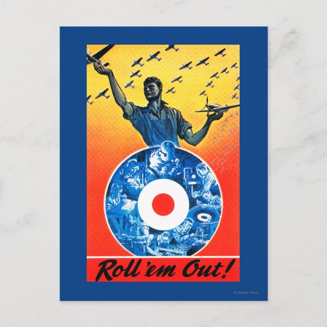 Roll 'em Out Royal Canadian Air Force Postkarte (Vorderseite)