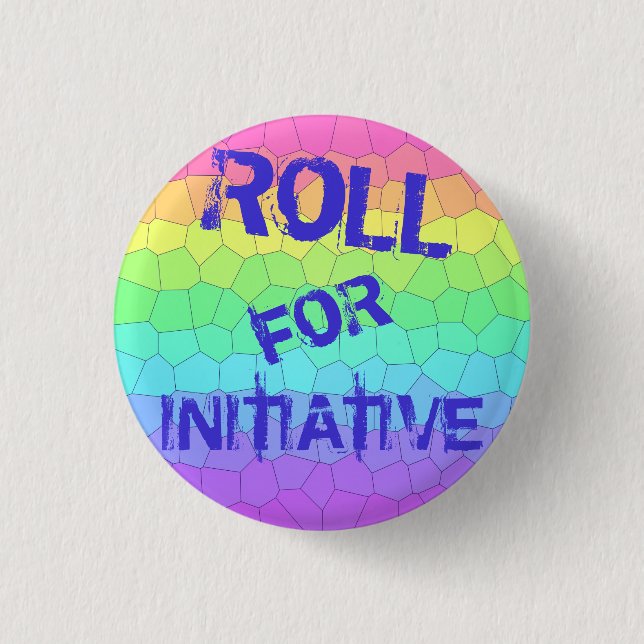 "Roll for Initiative" Not leidende Dungeons-Drache Button (Vorderseite)