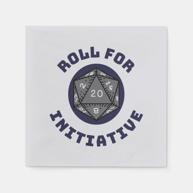 Roll for Initiative Party Napkins Serviette (Vorderseite)