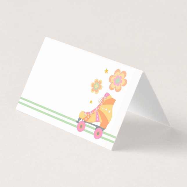 Roll Girl Roller Skaten Faltenkarten (Vorderseite)