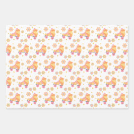 Roll Girl Roller Skaten Geburtstagsparty Geschenkpapier Set