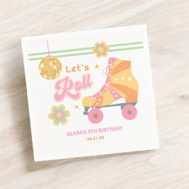 Roll Girl Roller Skaten Geburtstagsparty Serviette