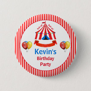 Roll hoch! Roll hoch! Circus Birthday Party Button