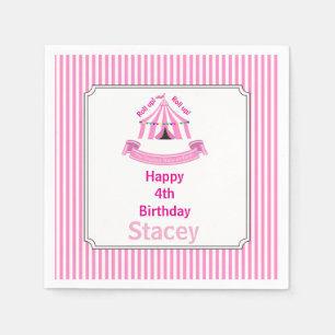 Roll hoch! Roll hoch! Circus Birthday Party Pink Serviette