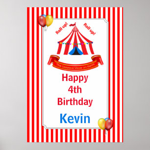 Roll hoch! Roll hoch! Circus Birthday Poster in Ro