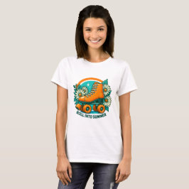 "Roll in Summer" Retro Roller Skate T - Shirt